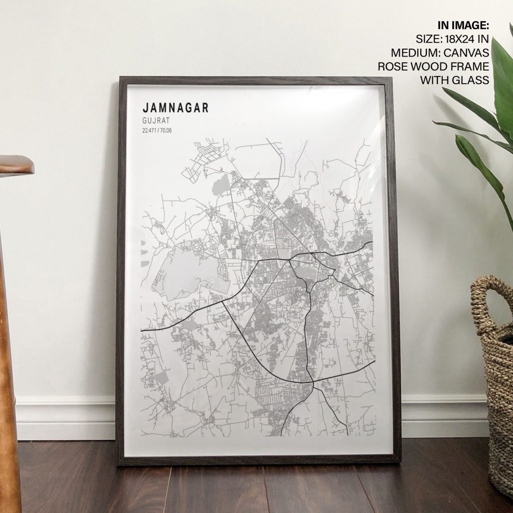JAMNAGAR GUJRAT 22 471 70 06 - City Location Coordinates – Wall Hanging