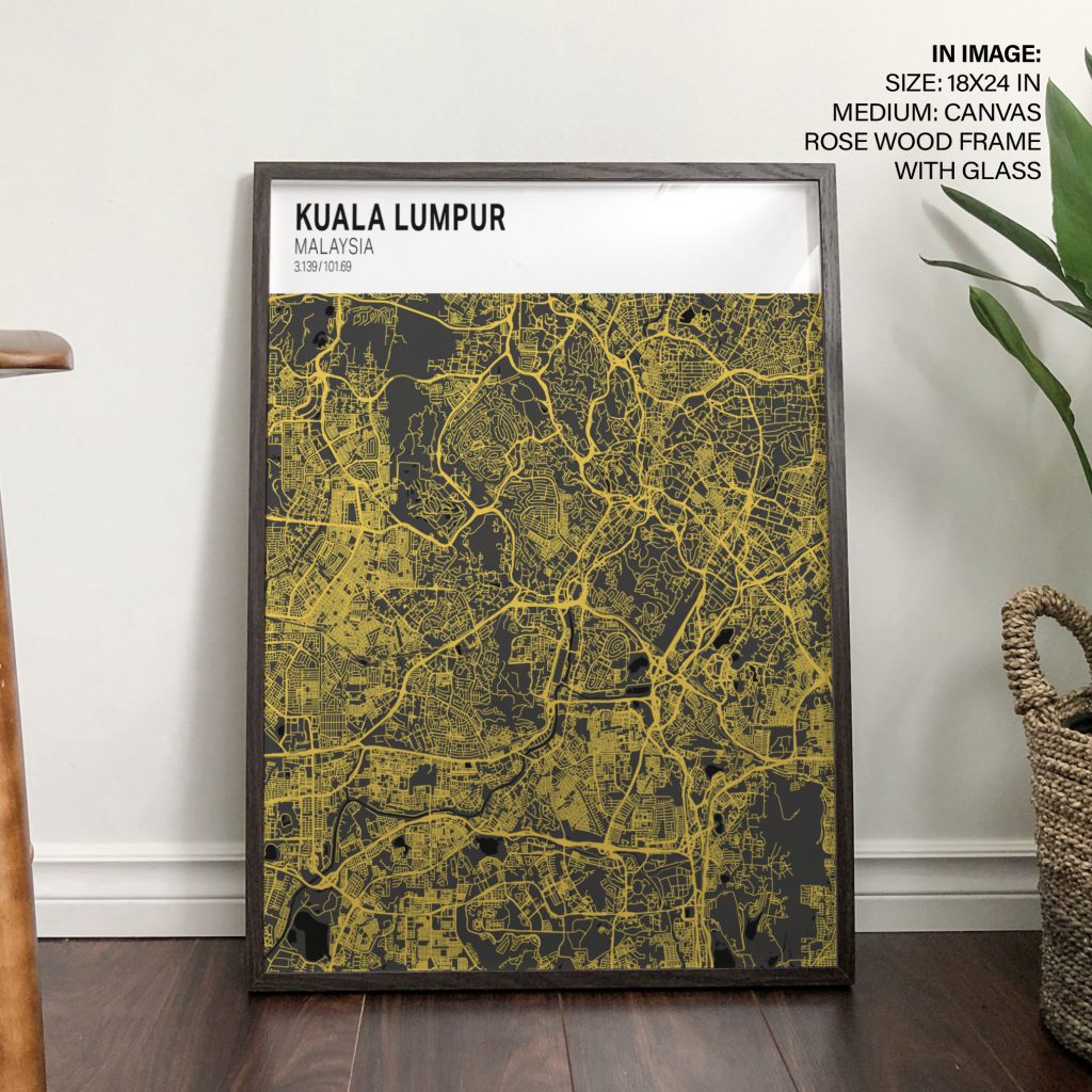 Modern Map of Kuala Lumpur – Wall Hanging