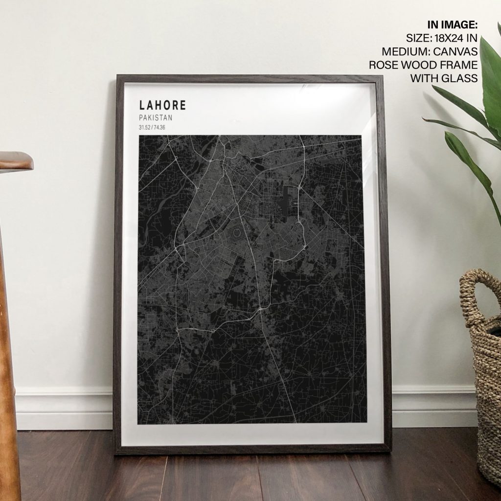 Minimalist Lahore City Map – Wall Decor