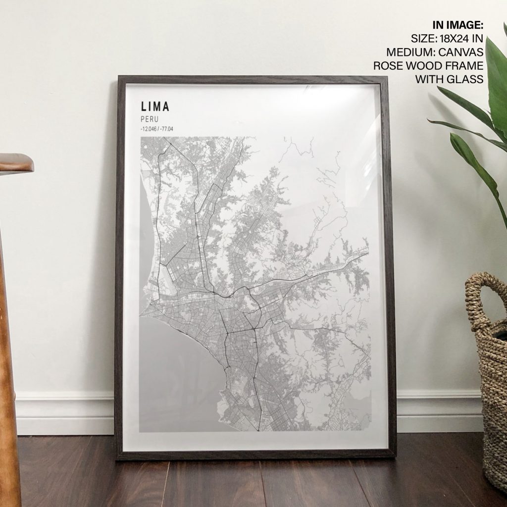 LIMA PERU -12 046 -77 04 - City Map – Home Decor
