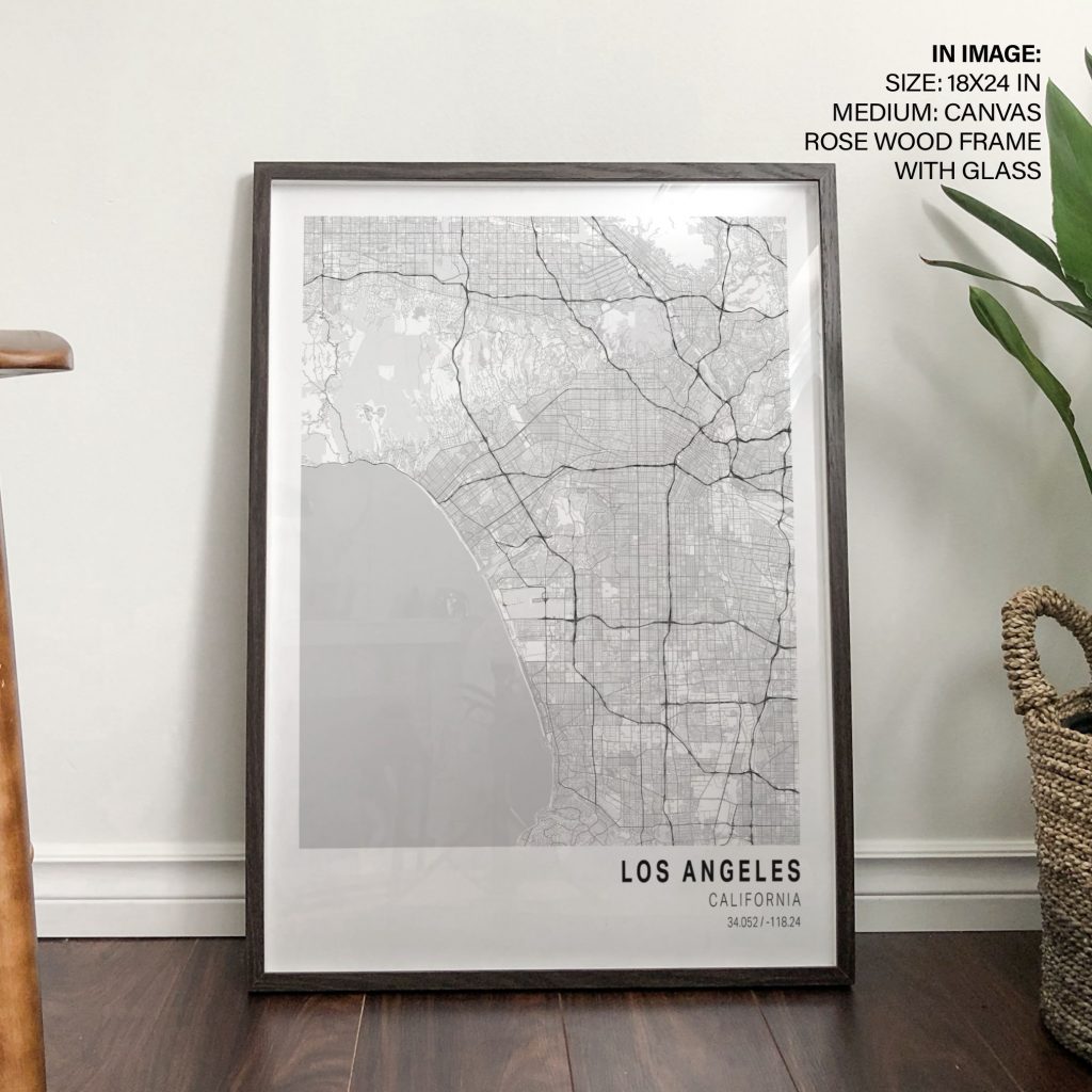 Minimalist Map Los Angeles California – Wall Art