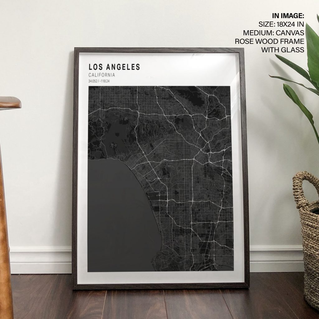 LOS ANGELES CALIFORNIA 34 052 -118 24 - Location Coordinates – Wall Decor