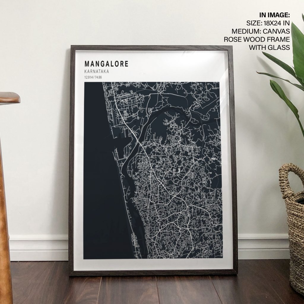 Minimalist Mangalore Coordinates Map – Wall Painting