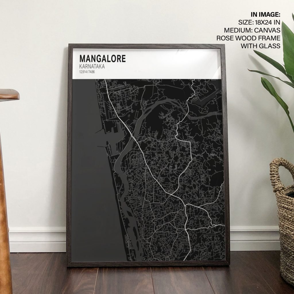 Minimalist Mangalore City Map – Wall Art