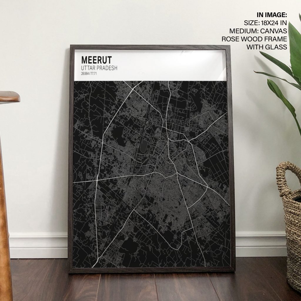 Minimalist Meerut Map – Wall Hanging