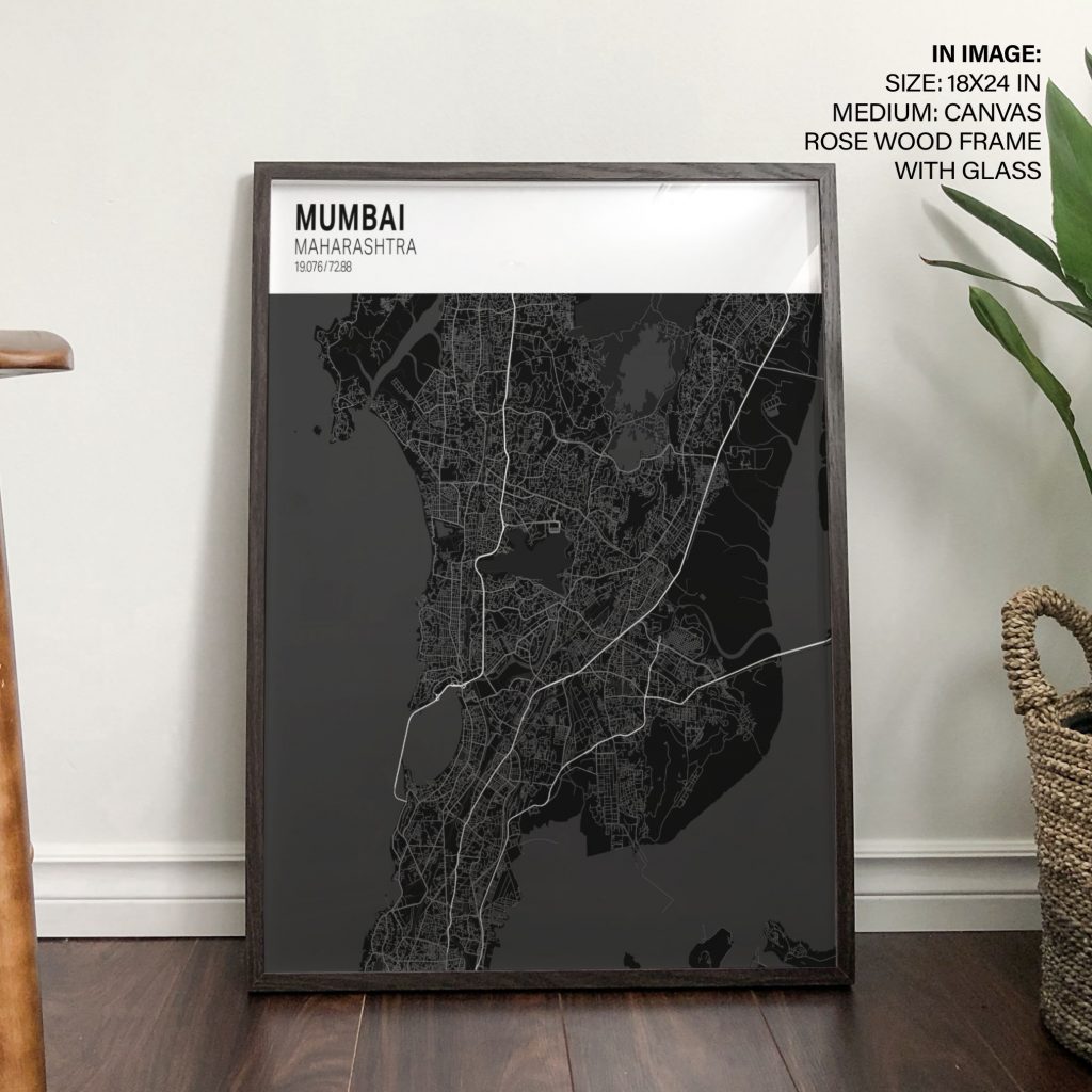 Minimalist Mumbai Map – Home Decor