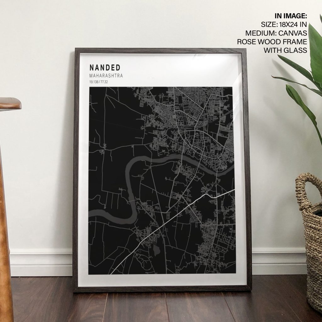 Minimalist Nanded City Map – Wall Art