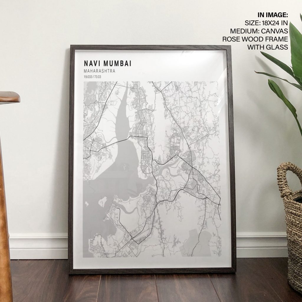 Minimalist Navi Mumbai Map – Wall Art