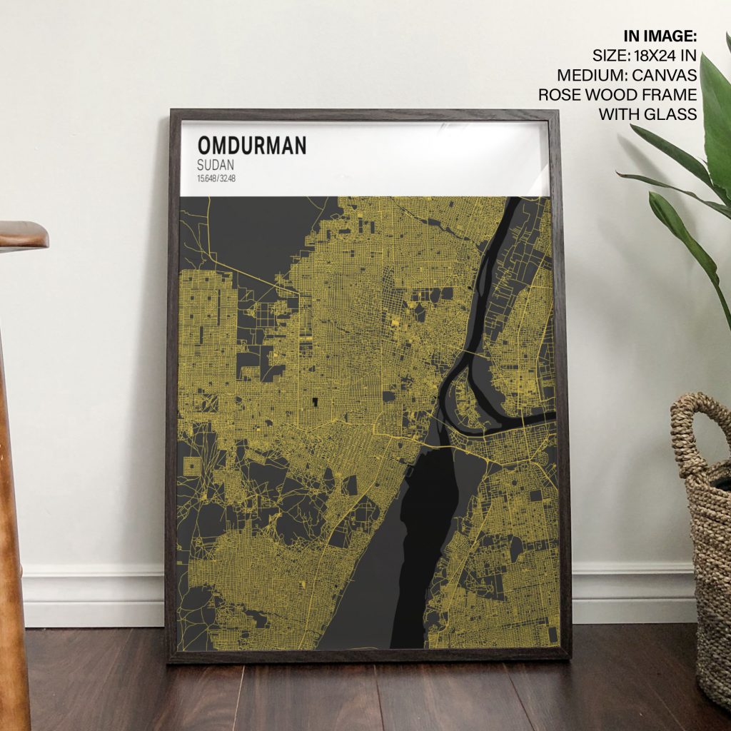 OMDURMAN SUDAN 15 648 32 48 - City Coordinates Map – Wall Hanging