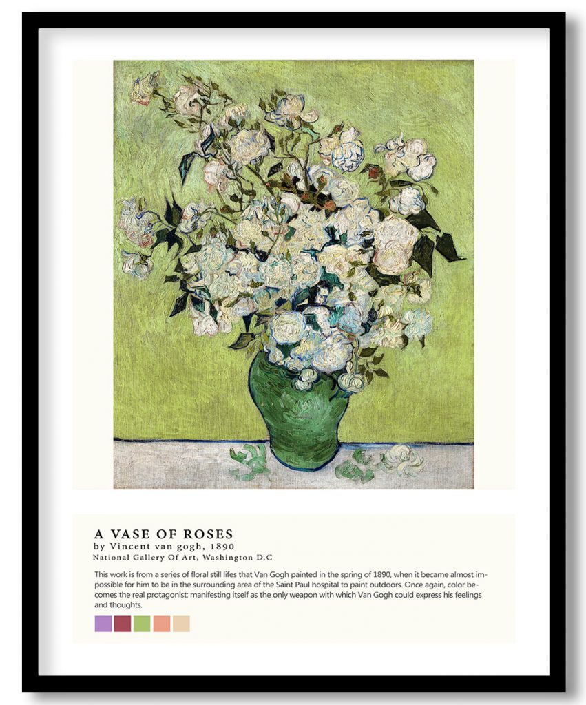 A vase of roses by Vincent van gogh (1890)