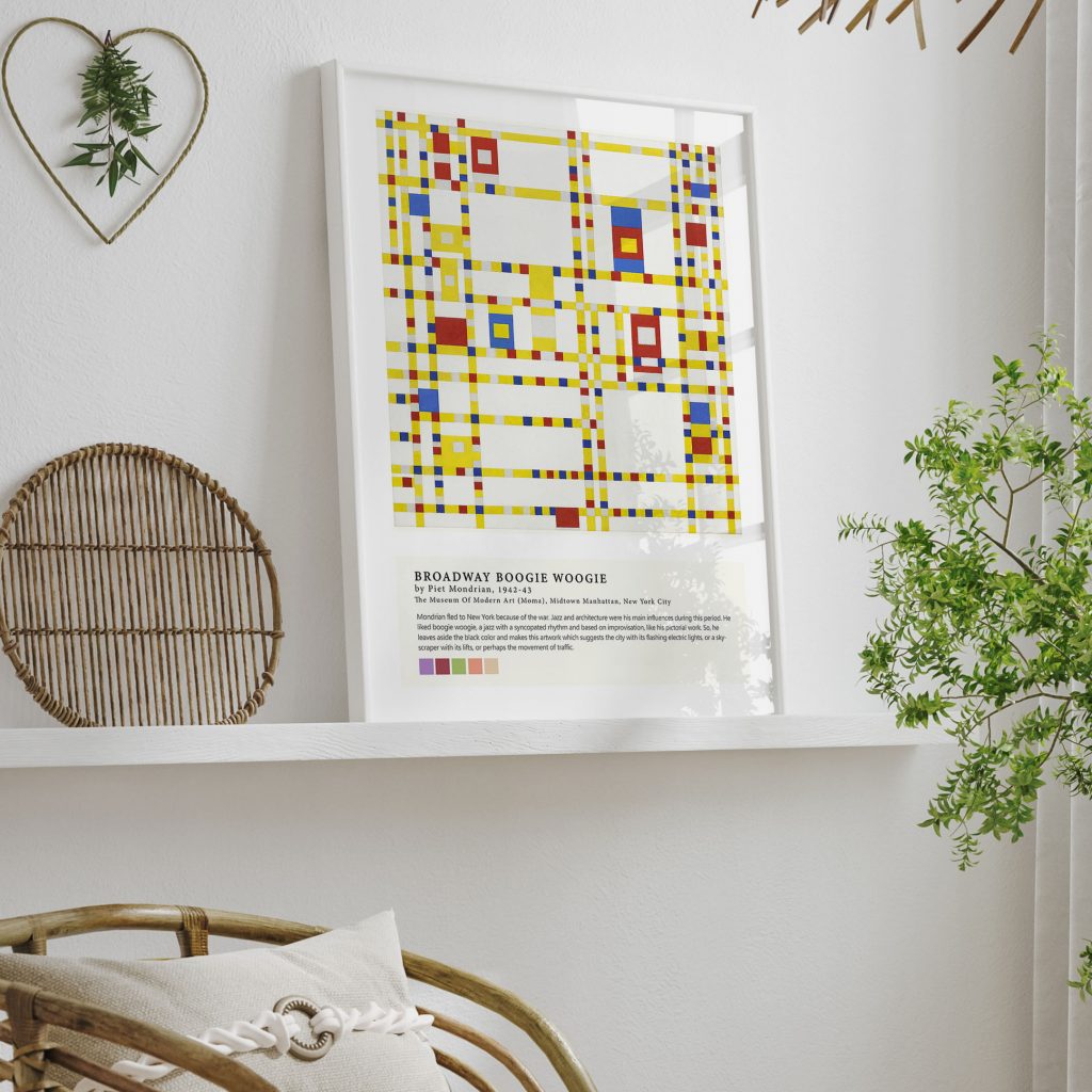Broadway boogie woogie by Piet Mondrian (1942-1943)