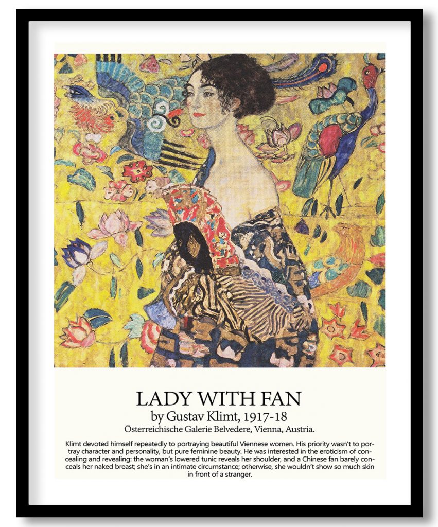Lady with fan by Gustav Klimt (1917-918)