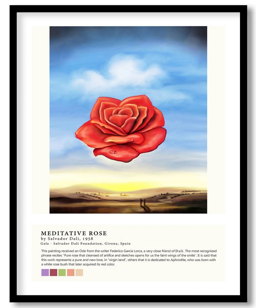 Meditative rose by Salvador Dali (1958)