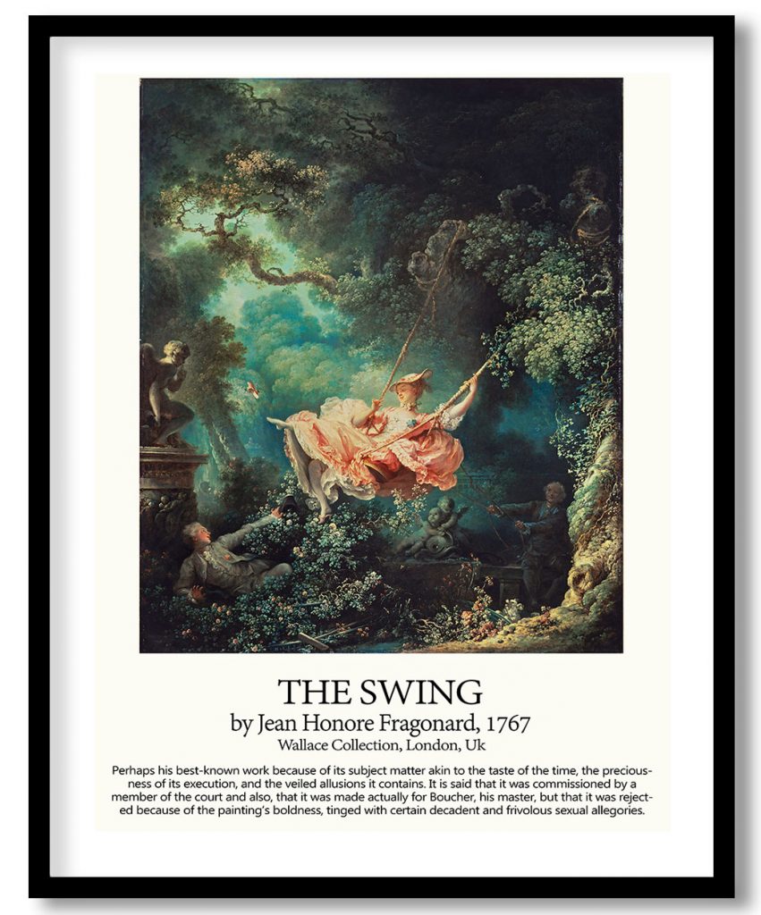 The swing by Jean Honore Fragonard (1767)