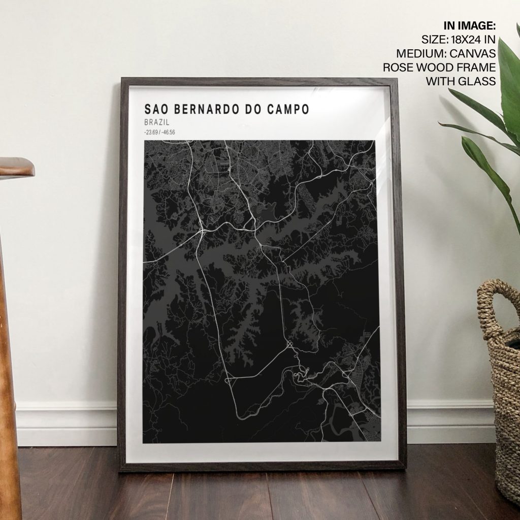 Minimalist Sao Bernardo Brazil Map – Wall Hanging