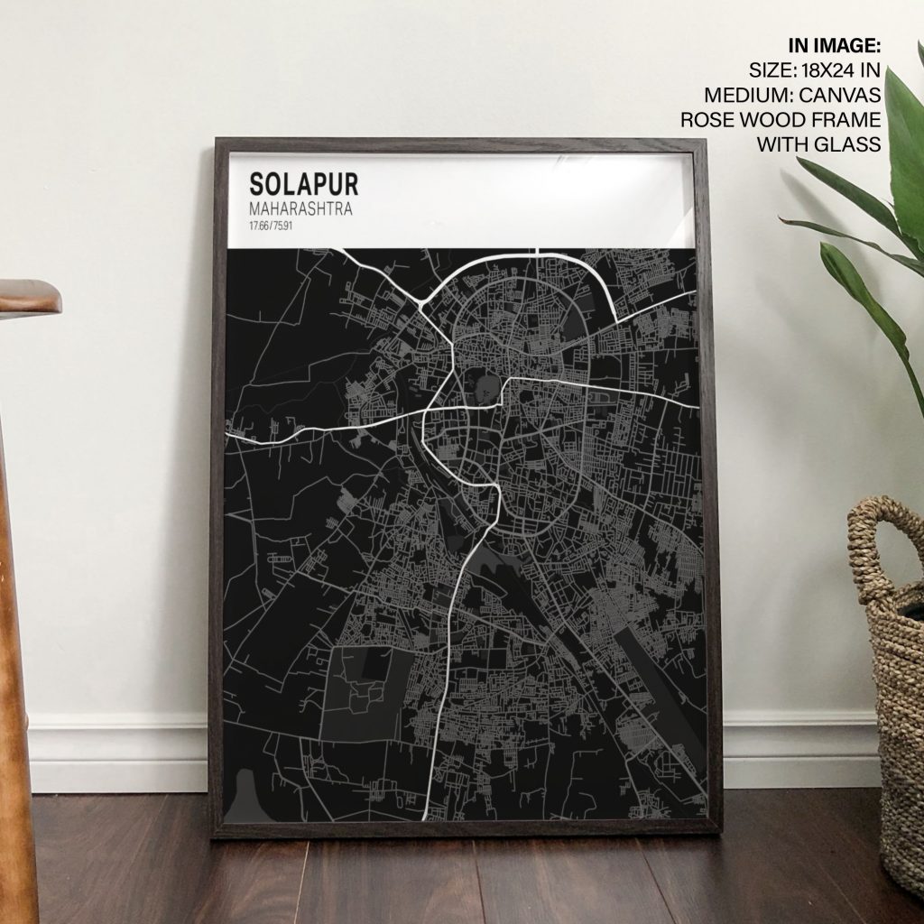 SOLAPUR MAHARASHTRA 17 66 75 91 - City Map – Wall Painting