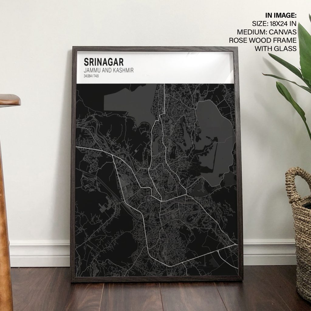 Minimalist Srinagar Map – Wall Art