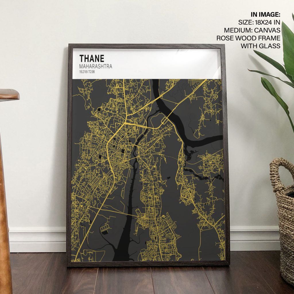 Minimalist Thane City Map – Wall Hanging
