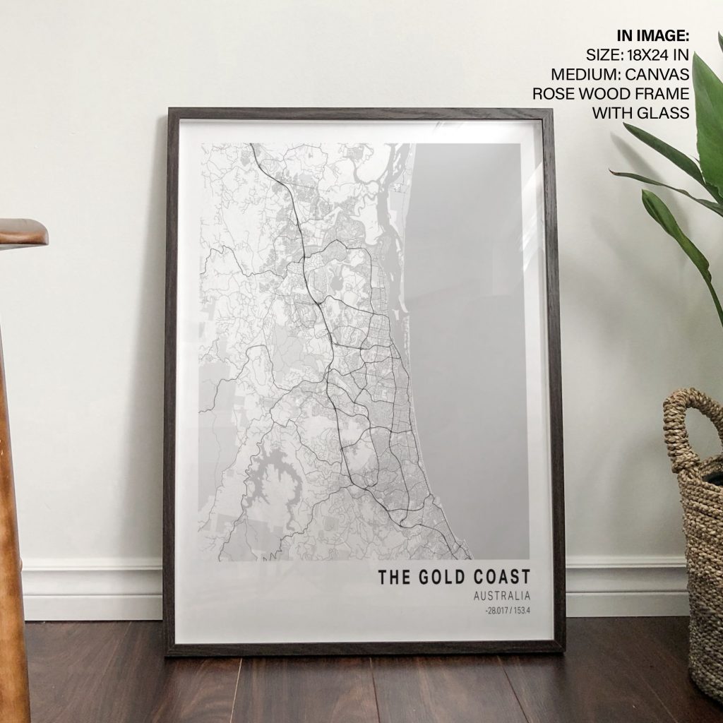 Minimalist the Gold Coast Map – Wall Painting
