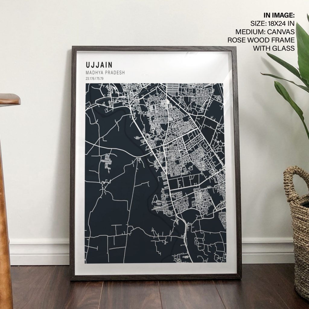 UJJAIN MADHYA PRADESH 23 176 75 79 - City Coordinates Map – Wall Art