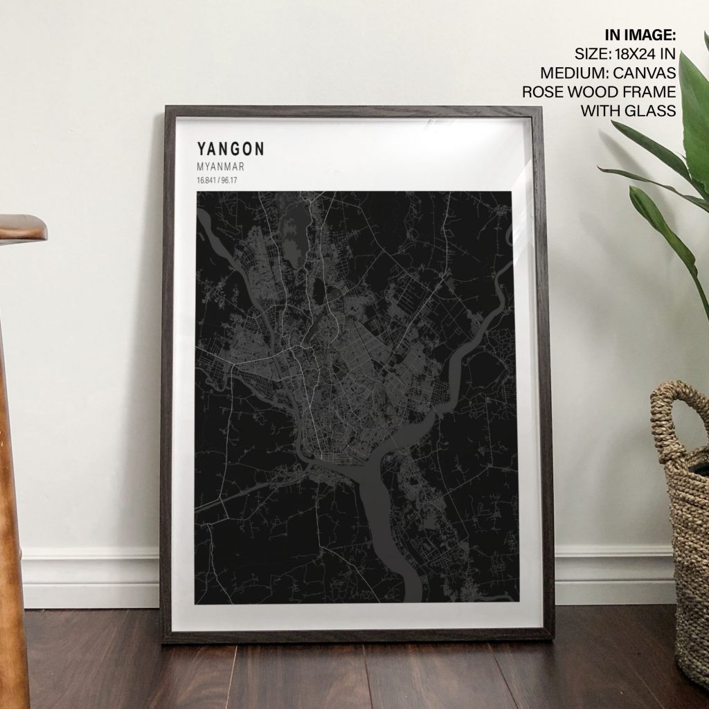 YANGON MYANMAR 16 841 96 17 - City Map – Home Decor