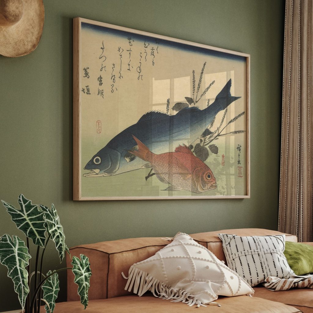 Large Fish Series: Sea Perch and Alfonsino by Utagawa Hiroshige (ca.1832-33)
