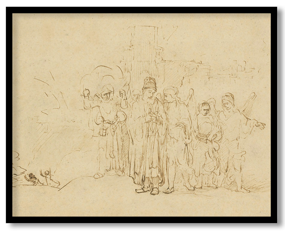 Lot and His Family Leaving Sodom by Rembrandt van Rijn (1652-1655)
