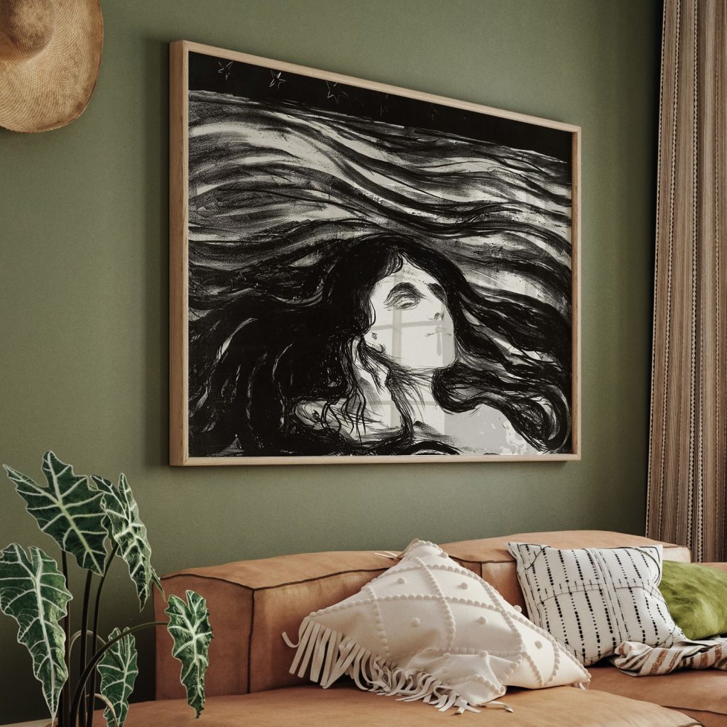 Lovers in the Waves by Edvard Munch (1896)