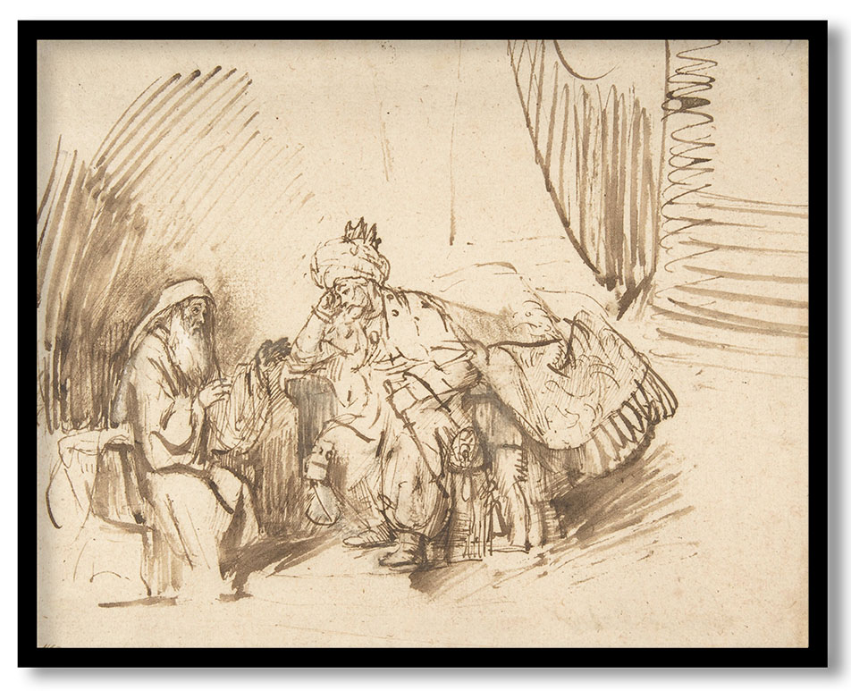 Nathan Admonishing David by Rembrandt van Rijn (1650-55)