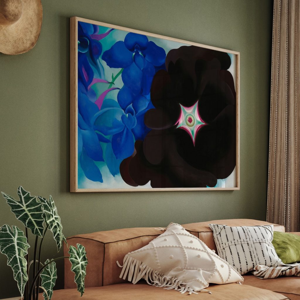 Black Hollyhock Blue Larkspur by Georgia O'Keeffe (1930)