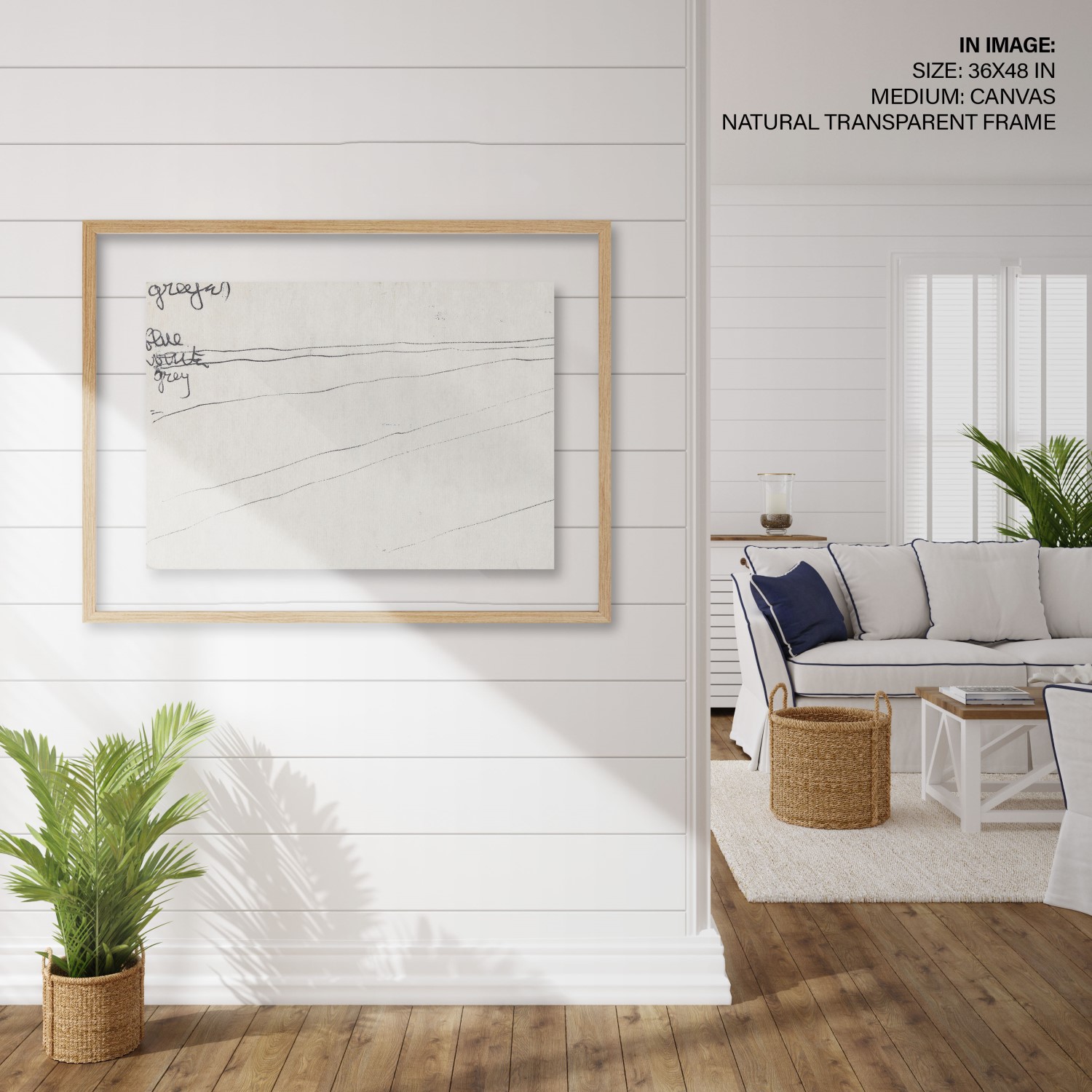 Hampton,Style,Living,Room,Interior,With,Frame,Mockup,,3d,Render