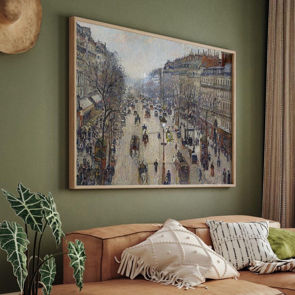 Boulevard Montmartre, morning, cloudy weather by Camille Pissarro (1897)