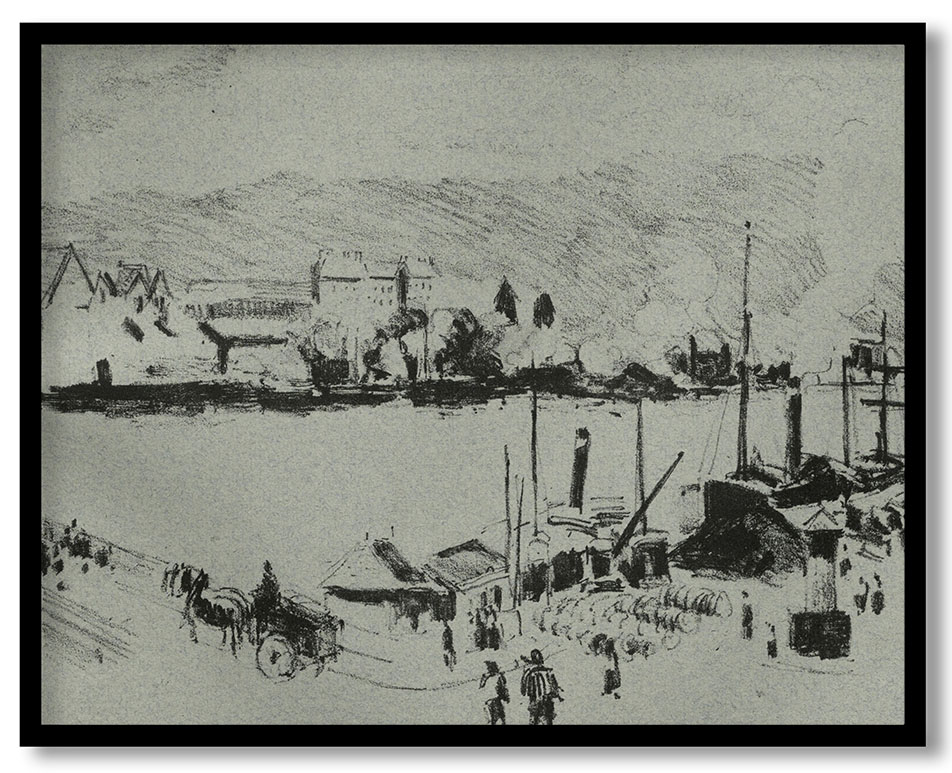 Quai Boieldieu in Rouen by Camille Pissarro (c. 1896)