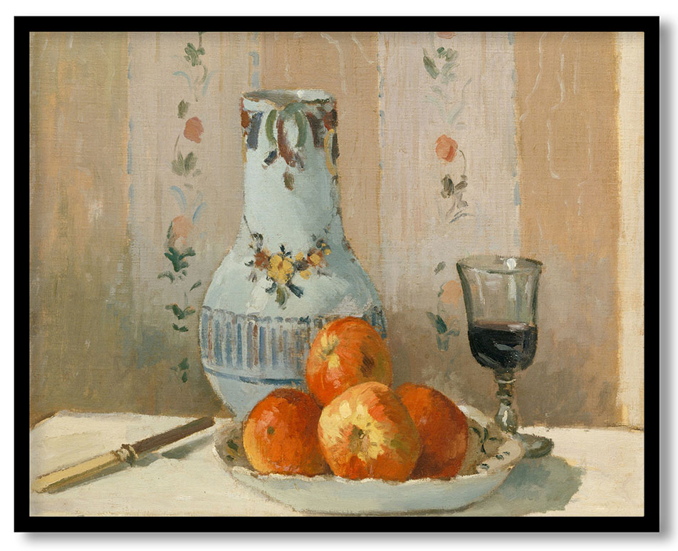 Still Life with Apples and Pitcher by Camille Pissarro (1872)