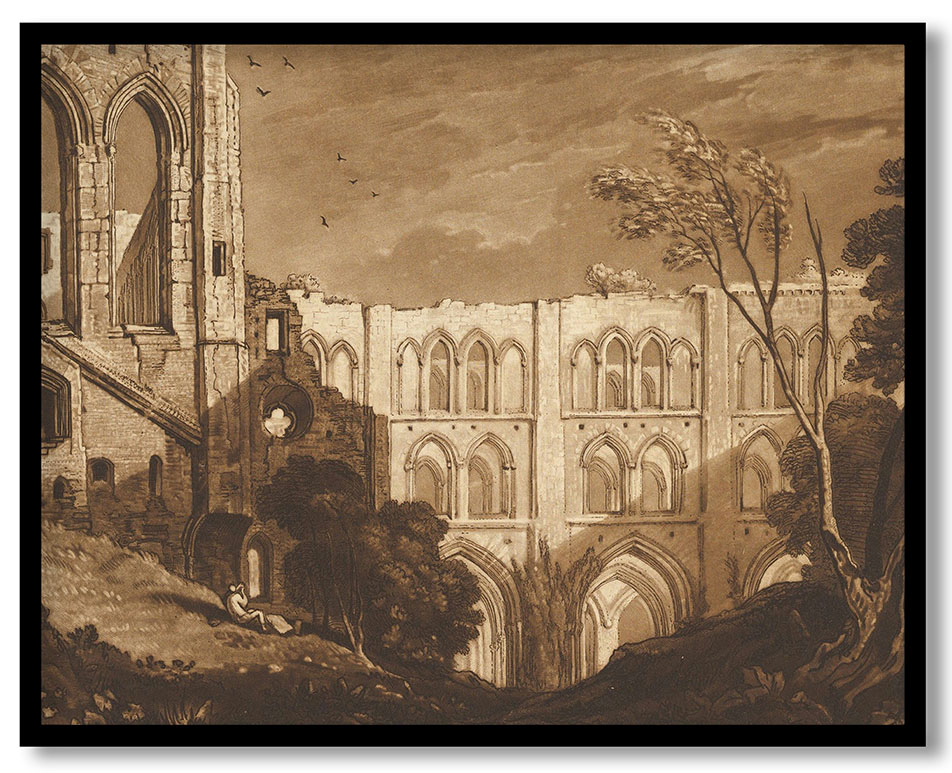 Rivaux Abbey, Yorkshire (Liber Studiorum, part X, plate 51) by Joseph Mallord William Turner (May 23, 1812)