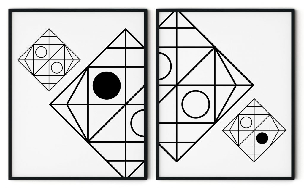 Set of 2 geometrical lines