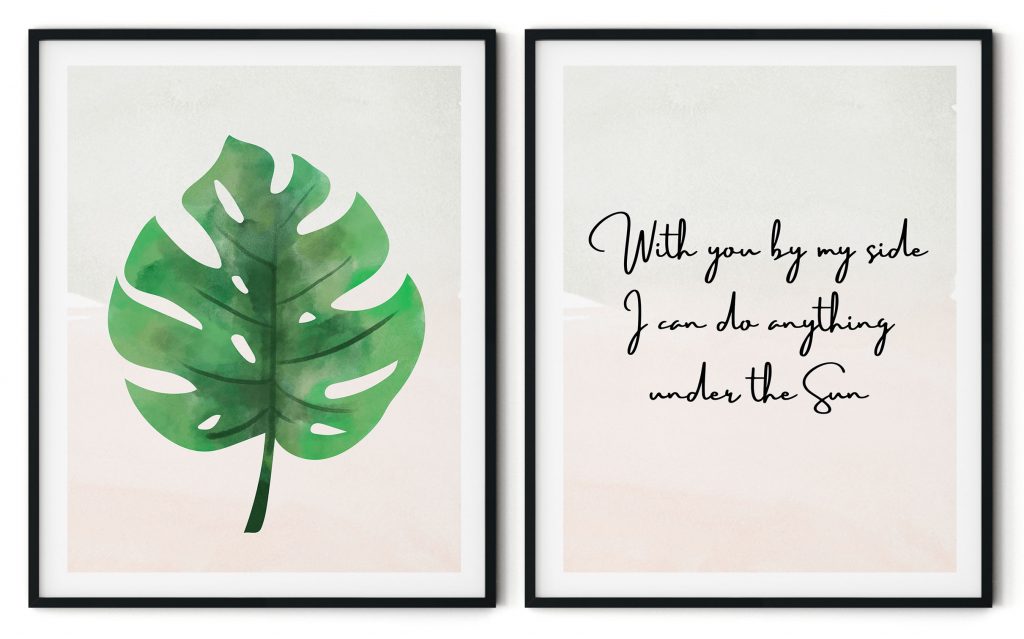 Set of 2 quotes - with you by my side