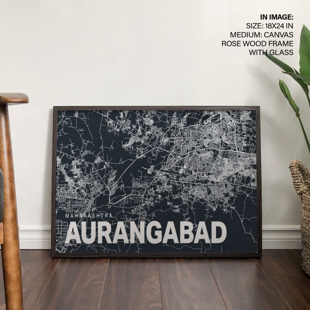 Minimalist Map of Aurangabad – Wall Painting
