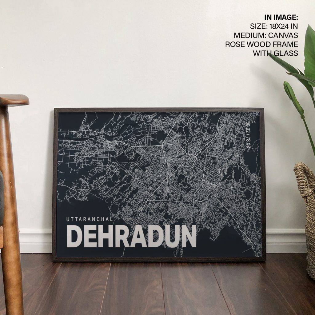 Minimalist Dehradun Map – Wall Art