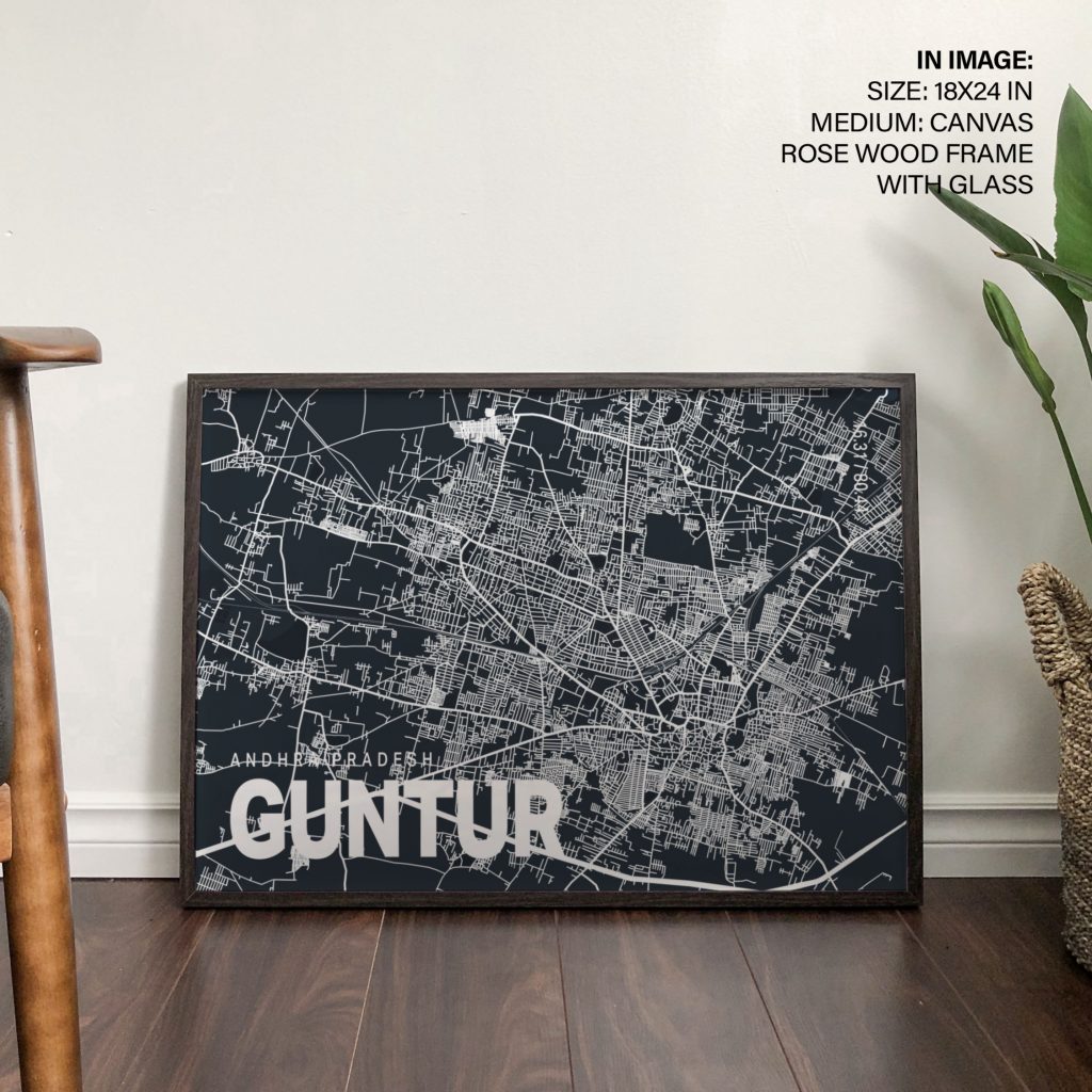 Minimalist Map of Guntur – Home Decor