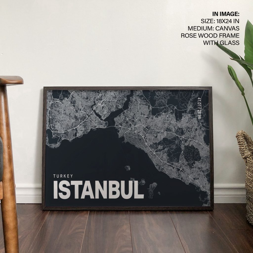 Minimalist Istanbul Turkey Map – Wall Hanging