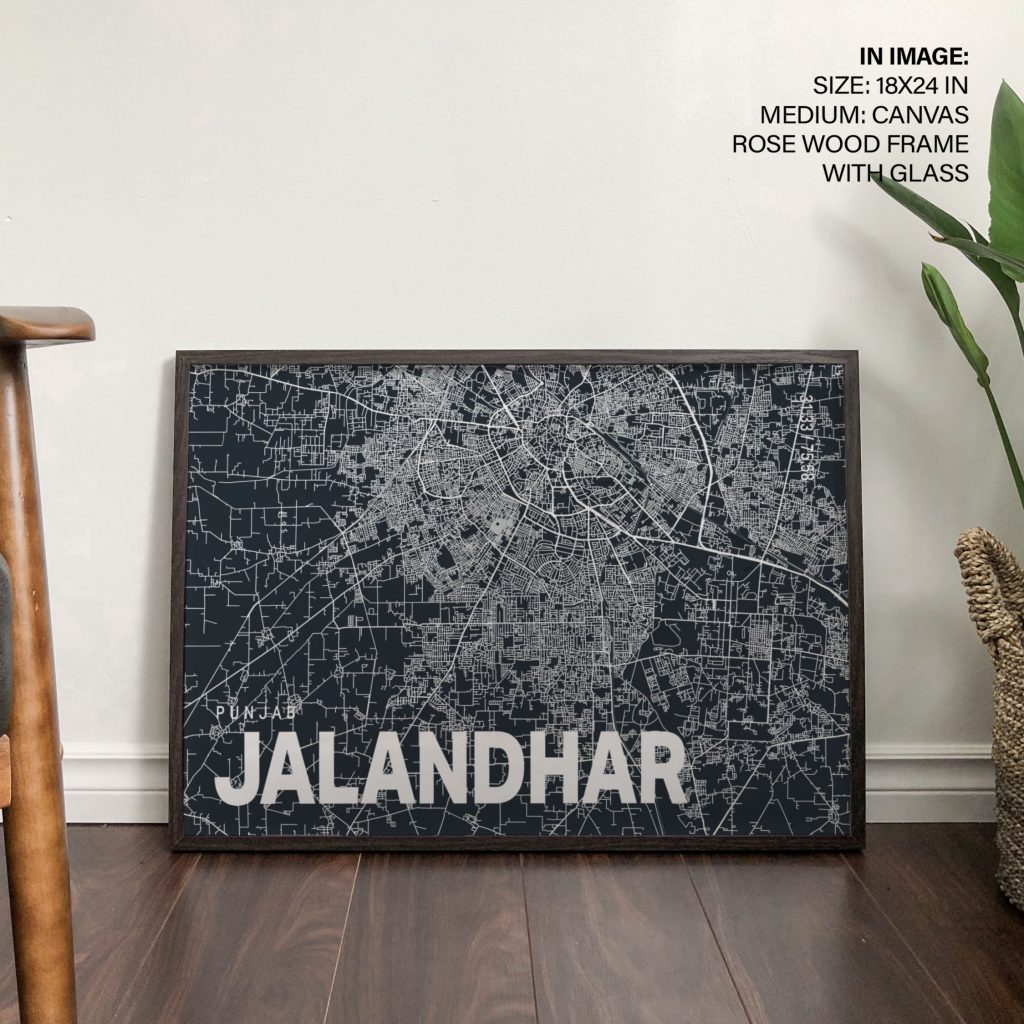 Minimalist Jalandhar Punjab Map – Wall Art