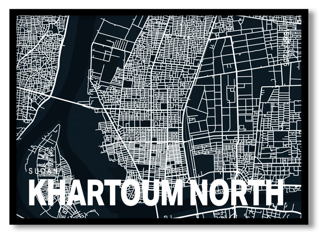 Blue poster map of khartoum north