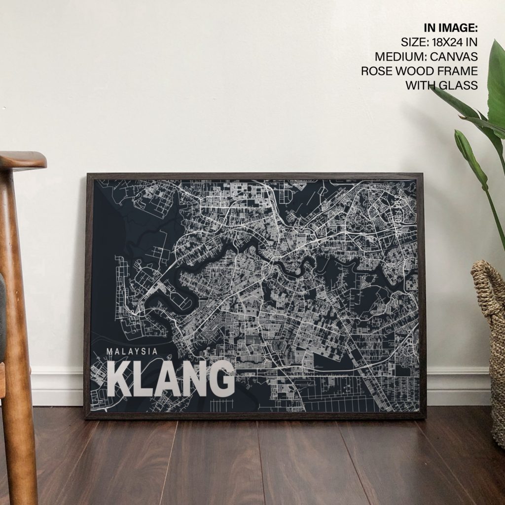 Minimalist Map of Klang Malaysia – Home Decor