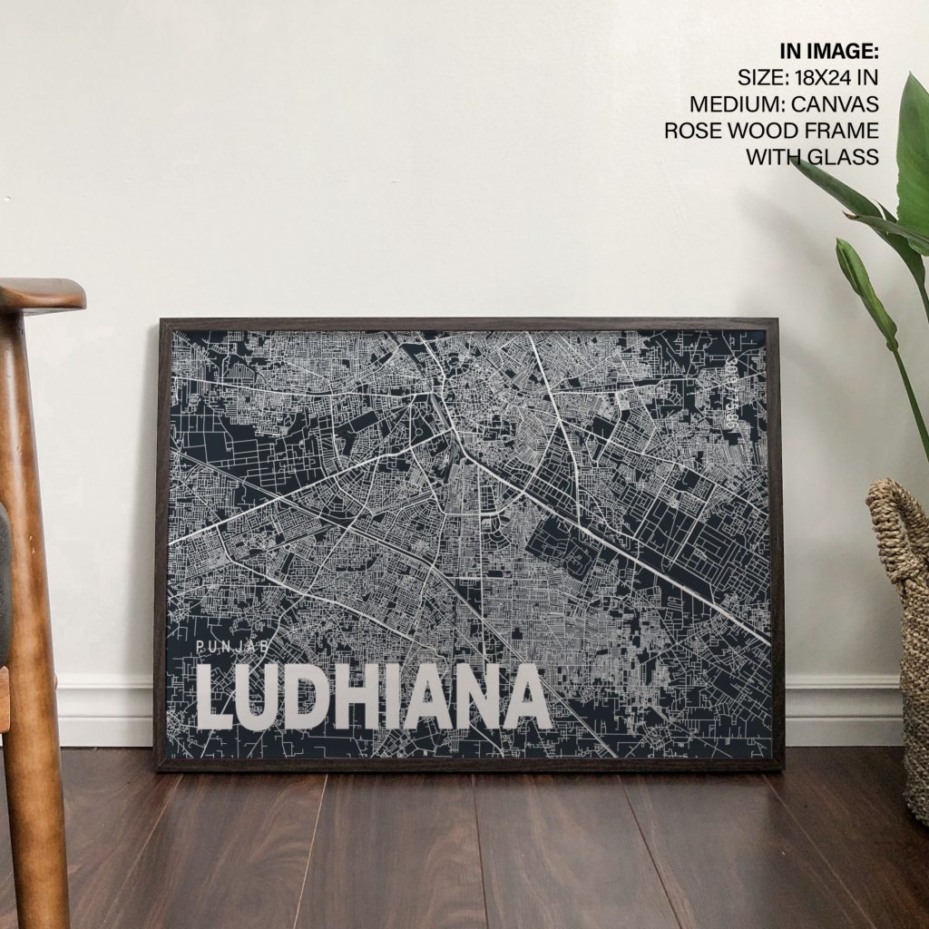 PUNJAB LUDHIANA - City State Map – Wall Hanging