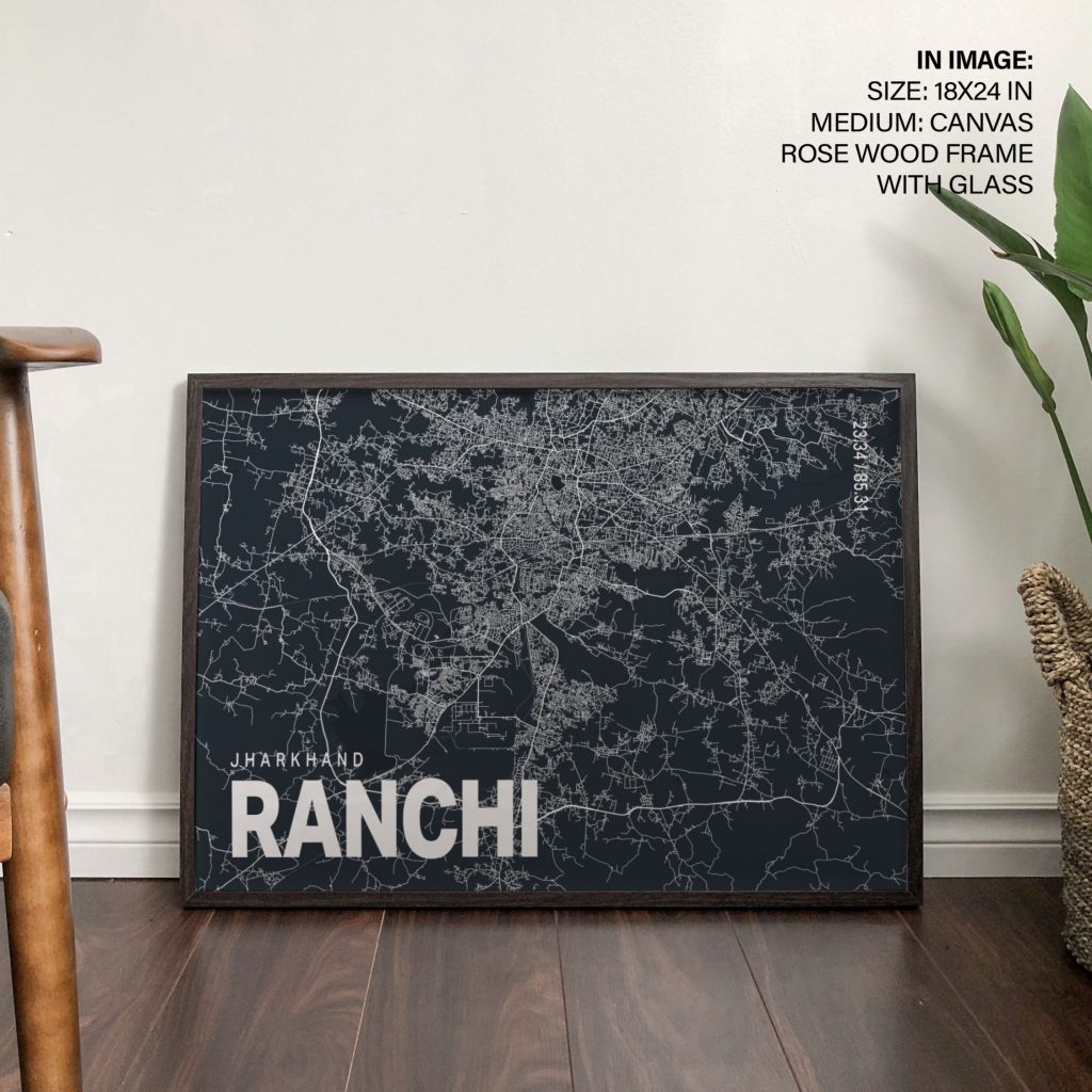 JHARKHAND RANCHI 23 34 85 31 - city coordinates map – Wall Decor