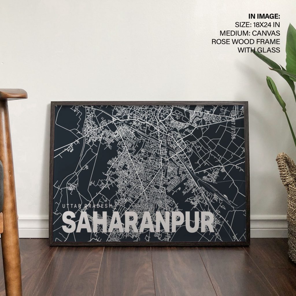 Minimalist Saharanpur Map – Wall Art