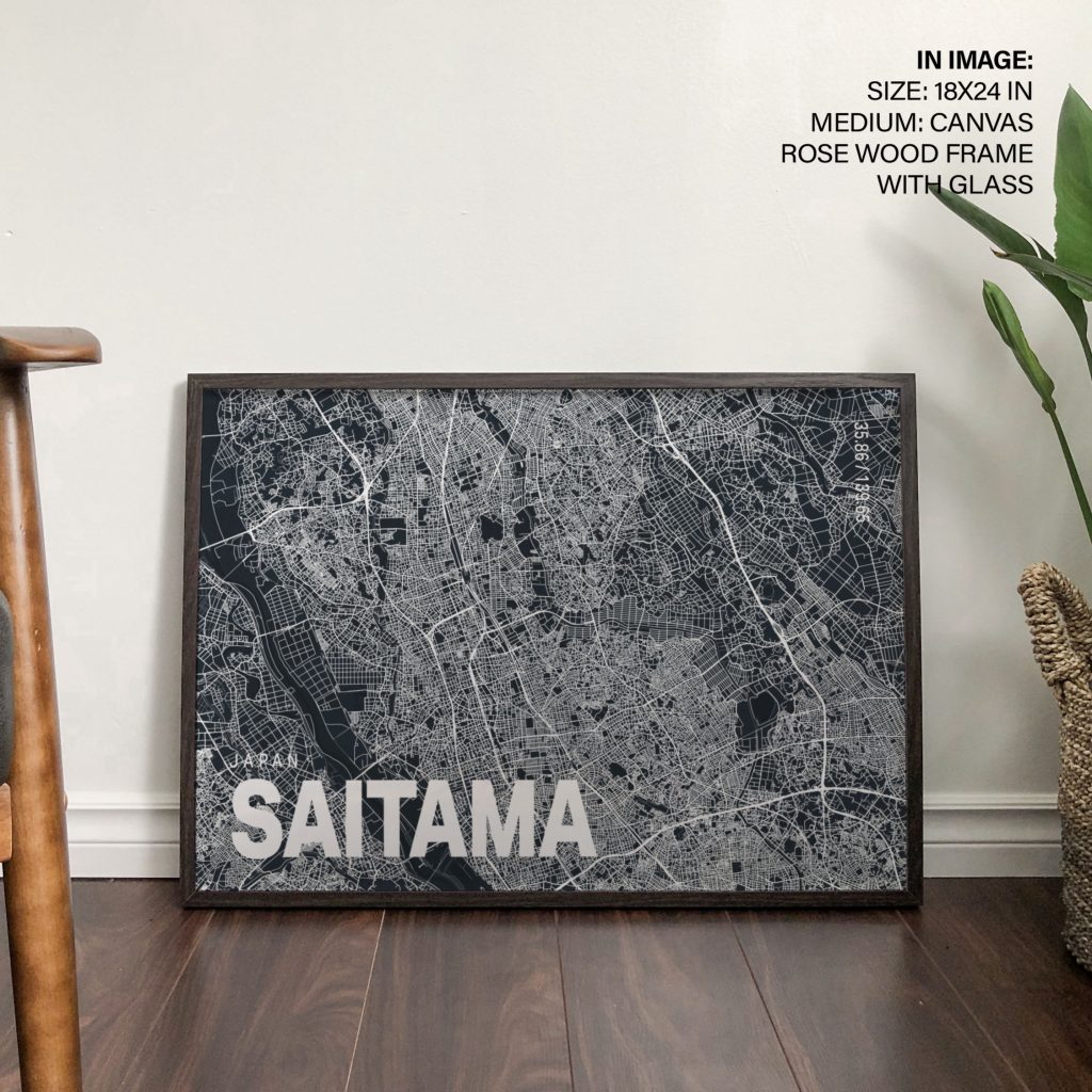 JAPAN SAITAMA 35 86 139 65 - Location Coordinates – Wall Hanging