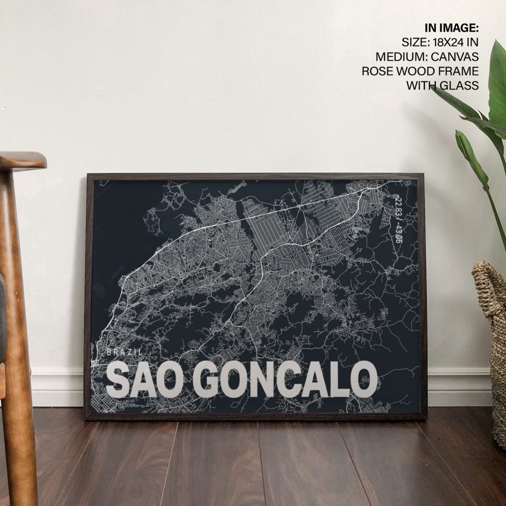 Minimalist Sao Goncalo Brazil Map – Wall Painting