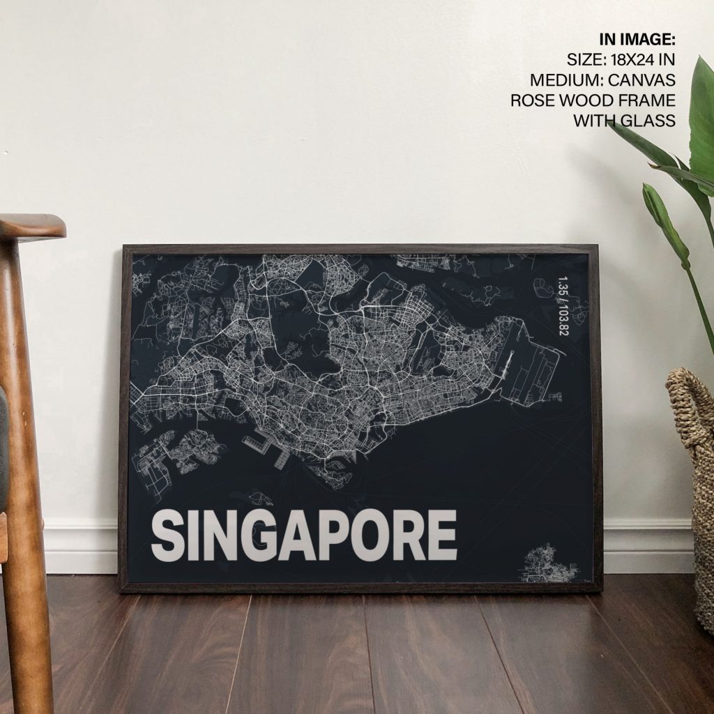 1 35 103 82 SINGAPORE - Singapore City Coordinates – Wall Art